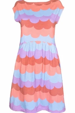 Organic - Danedomenica Slub Jersey Dress Warm Rose/Coral Puffy Clouds