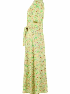 Organic - Daneflora Slub Jersey Dress Pale Yellow Botanical