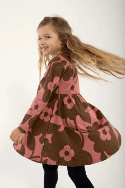 Organic - Daneginger Dress Dk Navy/Brown Beige Bloom Boom