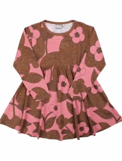 Organic - Daneginger Dress Dk Navy/Brown Beige Bloom Boom