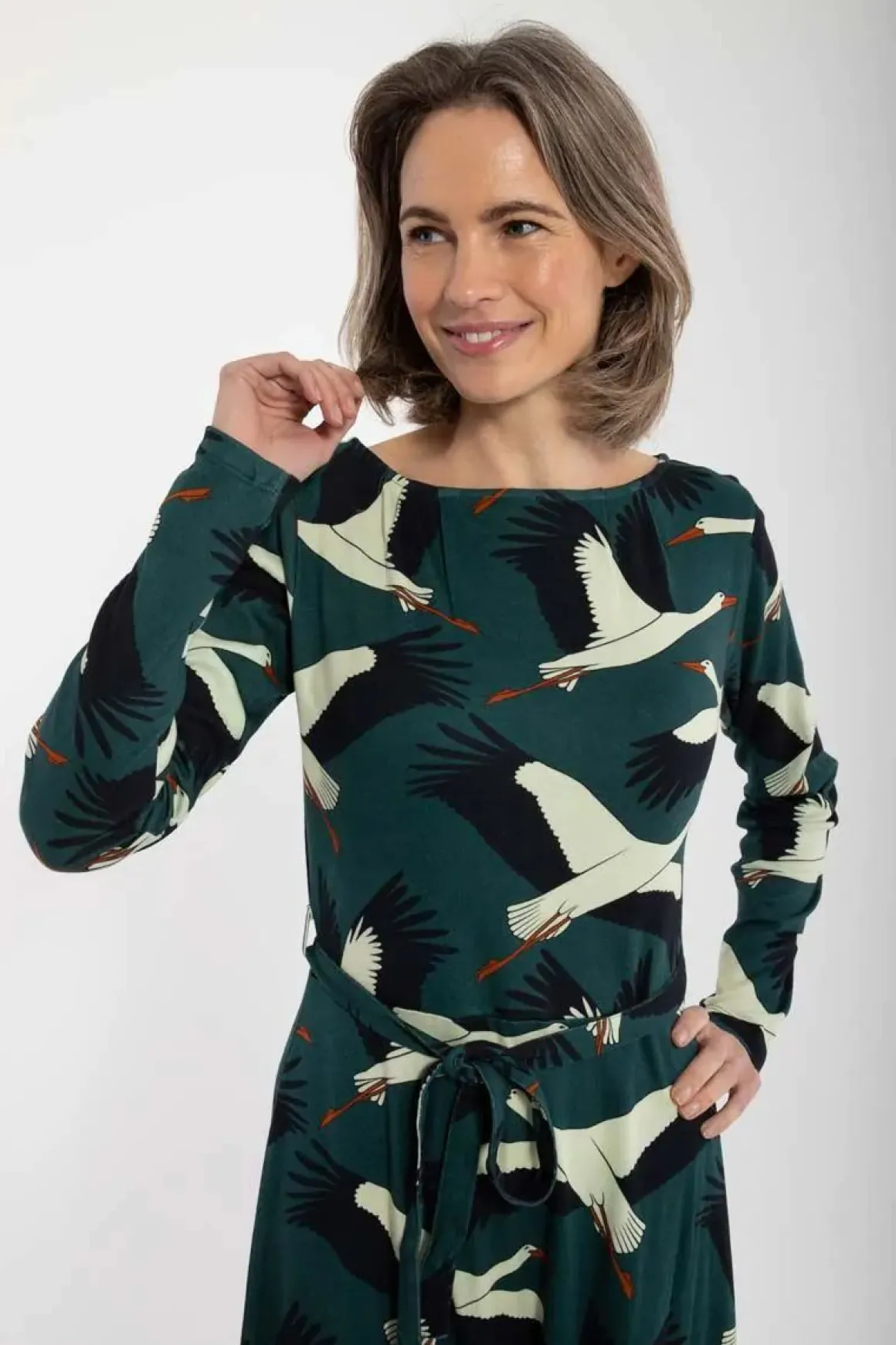 Organic - Danegudrun Interlock Dress Dark Duck Stork
