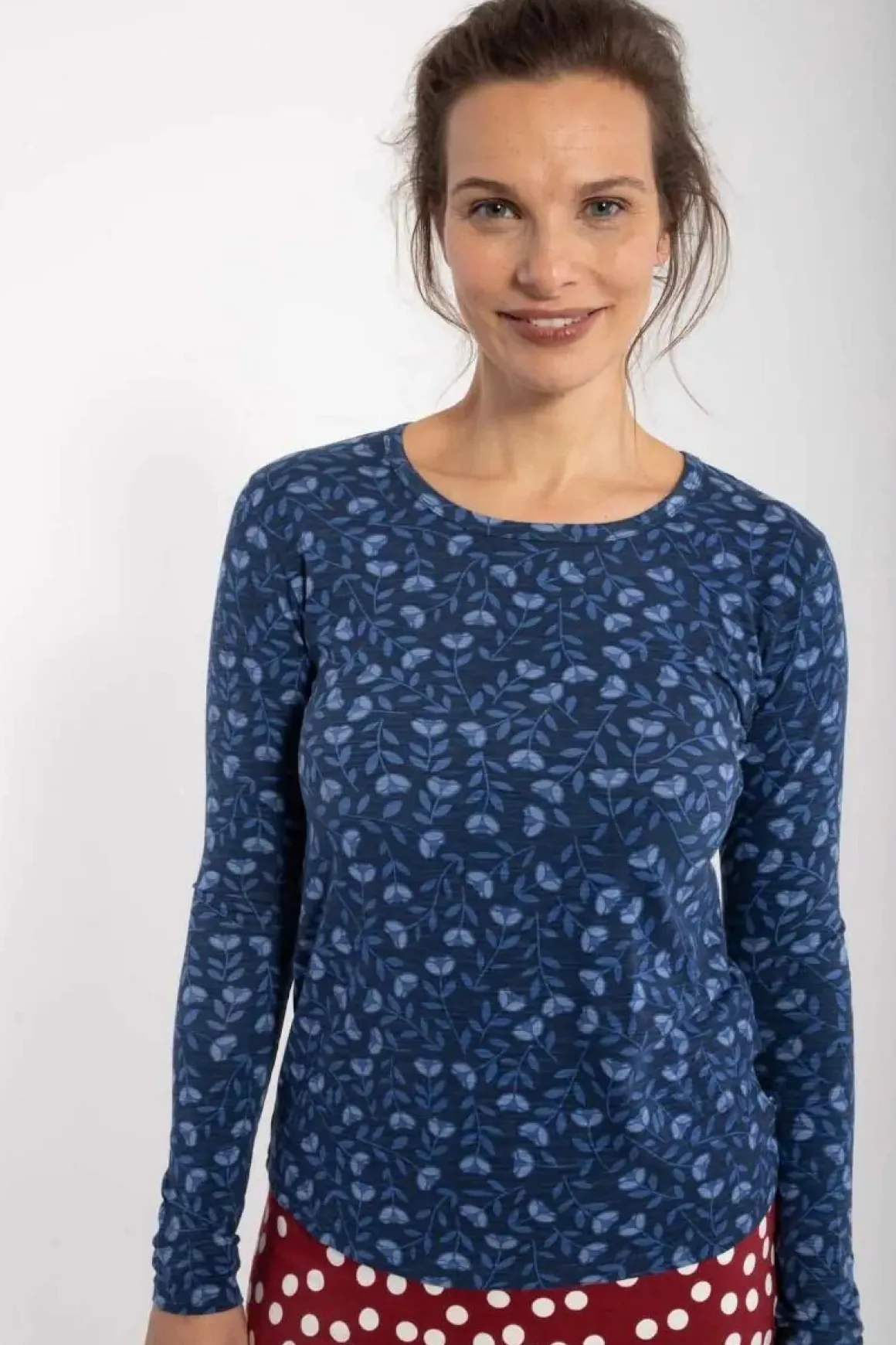 Organic - Danelotte Tee Marine/Cold Blue Fleurie