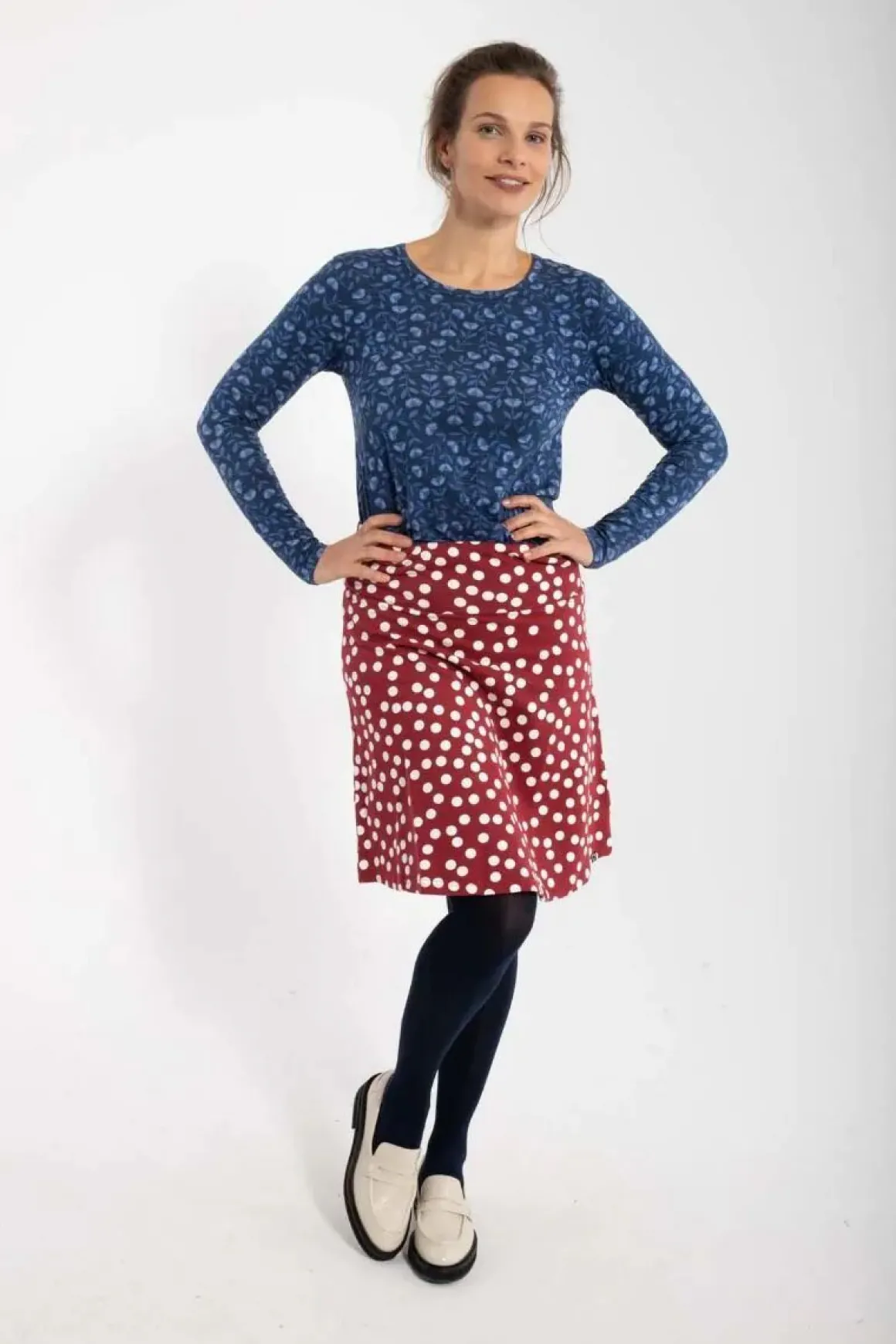 Organic - Danelotte Tee Marine/Cold Blue Fleurie