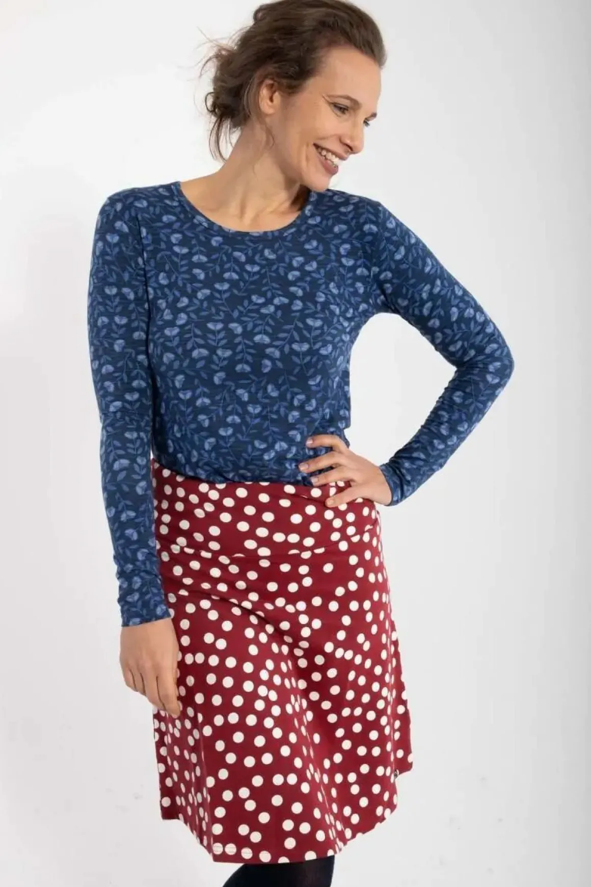 Organic - Danelotte Tee Marine/Cold Blue Fleurie