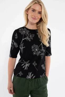 Organic - Danemanna Viscose Slub Tee Black Hemlock