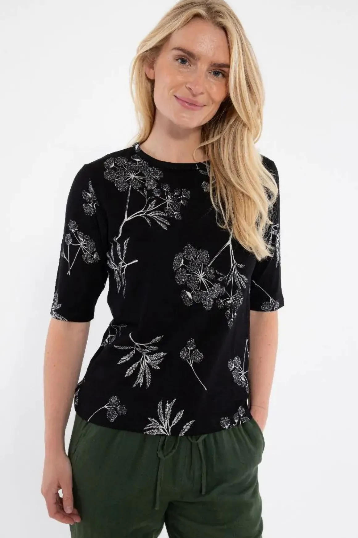 Organic - Danemanna Viscose Slub Tee Black Hemlock