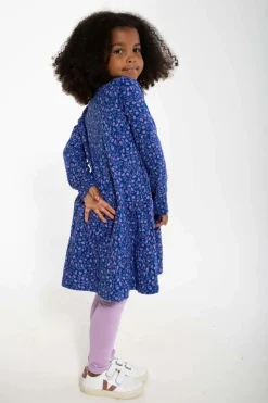 Organic - Danemiva Dress Deep Marine Fleurie