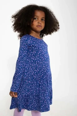 Organic - Danemiva Dress Deep Marine Fleurie