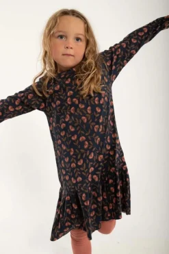 Organic - Daneseahorse Dress Dk Navy/Brown Beige Fleurie