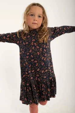 Organic - Daneseahorse Dress Dk Navy/Brown Beige Fleurie