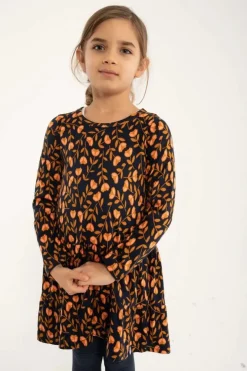 Organic - Daneseahorse Dress Dk Navy/Brown Beige Fleurie