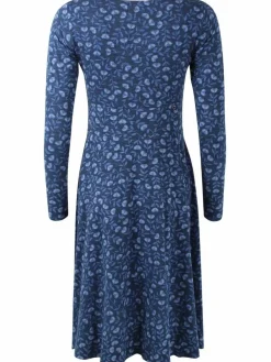 Organic - Danesigrid Viscose Dress Marine/Cold Blue Fleurie