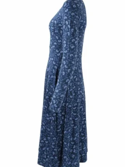 Organic - Danesigrid Viscose Dress Marine/Cold Blue Fleurie