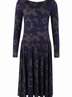 Organic - Danesigrid Viscose Slub Dress Grey Marine Bloom Boom