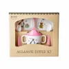 Rice Melamine Baby Spisesaet Pink Party Animal