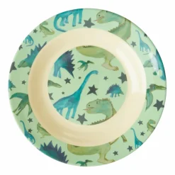 Rice Melamine Børneskal Green Dinosaur