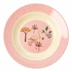 Rice Melamine Børneskal Pink Jungle Animals