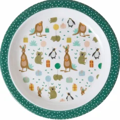 Rice Melamine Børnetallerken Green Party Animals