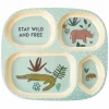 Rice Melamine Børnetallerken M.4 Rum Blue Jungle Animals