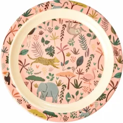 Rice Melamine Børnetallerken Coral Jungle Animals
