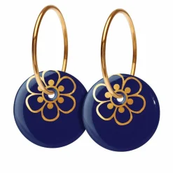 Scherning Flora Oreringe Stor Ultramarine/Guldbelagt