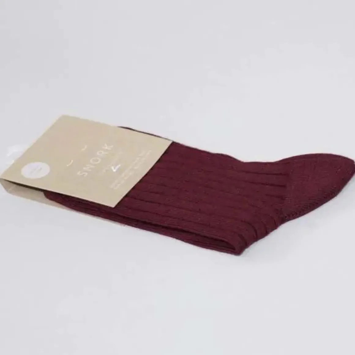 Snork Organic Rib Socks Burgundy