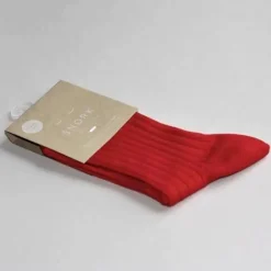 Snork Organic Rib Socks Red